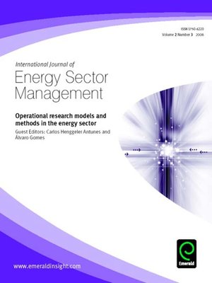 cover image of International Journal of Energy Sector Management, Volume 2, Issue 3